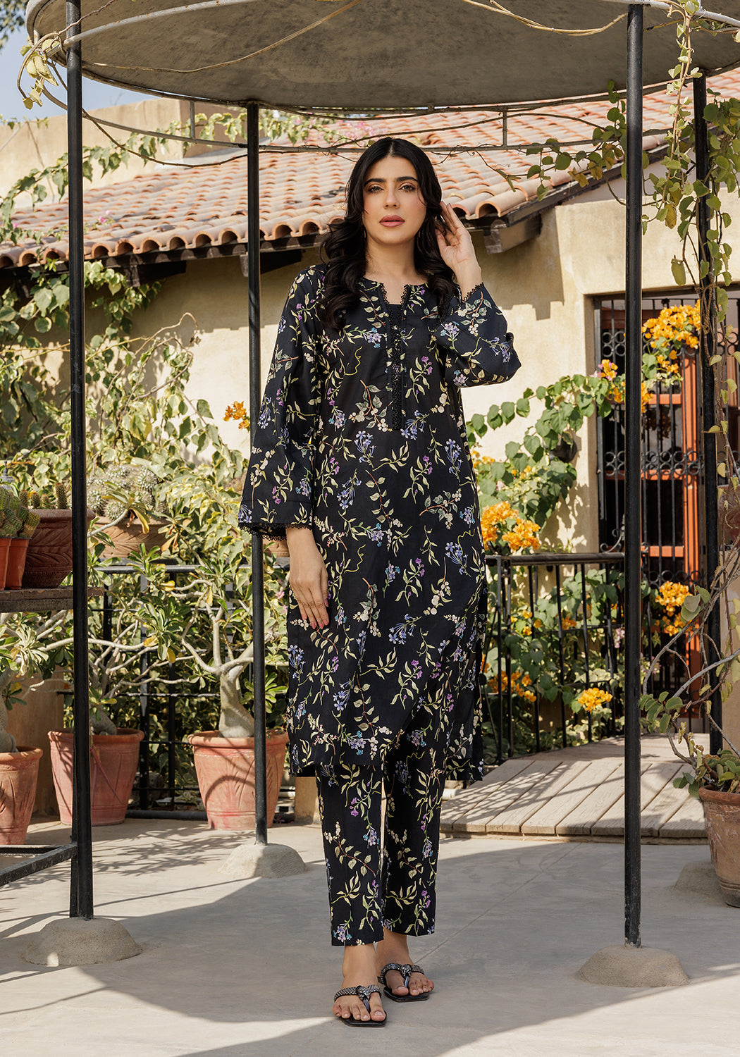 Shadow - 2 PC Stitched Lawn Suit